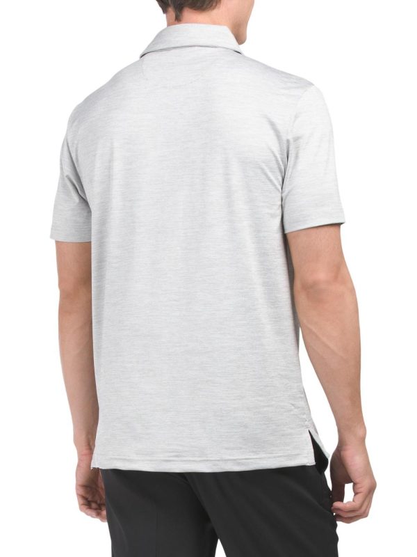 Men Heathered Performance Golf Polo | Golf
