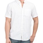 Men Linen Blend Stretch Woven Shirt | Shirts