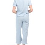 Women Crinkle Gauze Boxy Top And Wide Cropped Pants Pajama Set | Sleepwear & Lingerie
