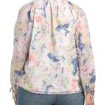 Women Plus Long Sleeve Printed Blouse | Tops
