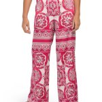 Women Long Sleeve Printed Satin Top And Mirrored And Placed Pants Collection | Matching Sets