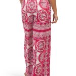 Women Long Sleeve Printed Satin Top And Mirrored And Placed Pants Collection | Matching Sets